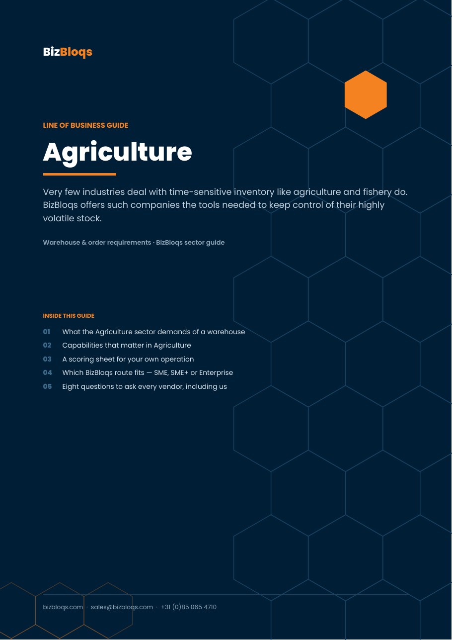 Agri — Magazijn- en ordereisen